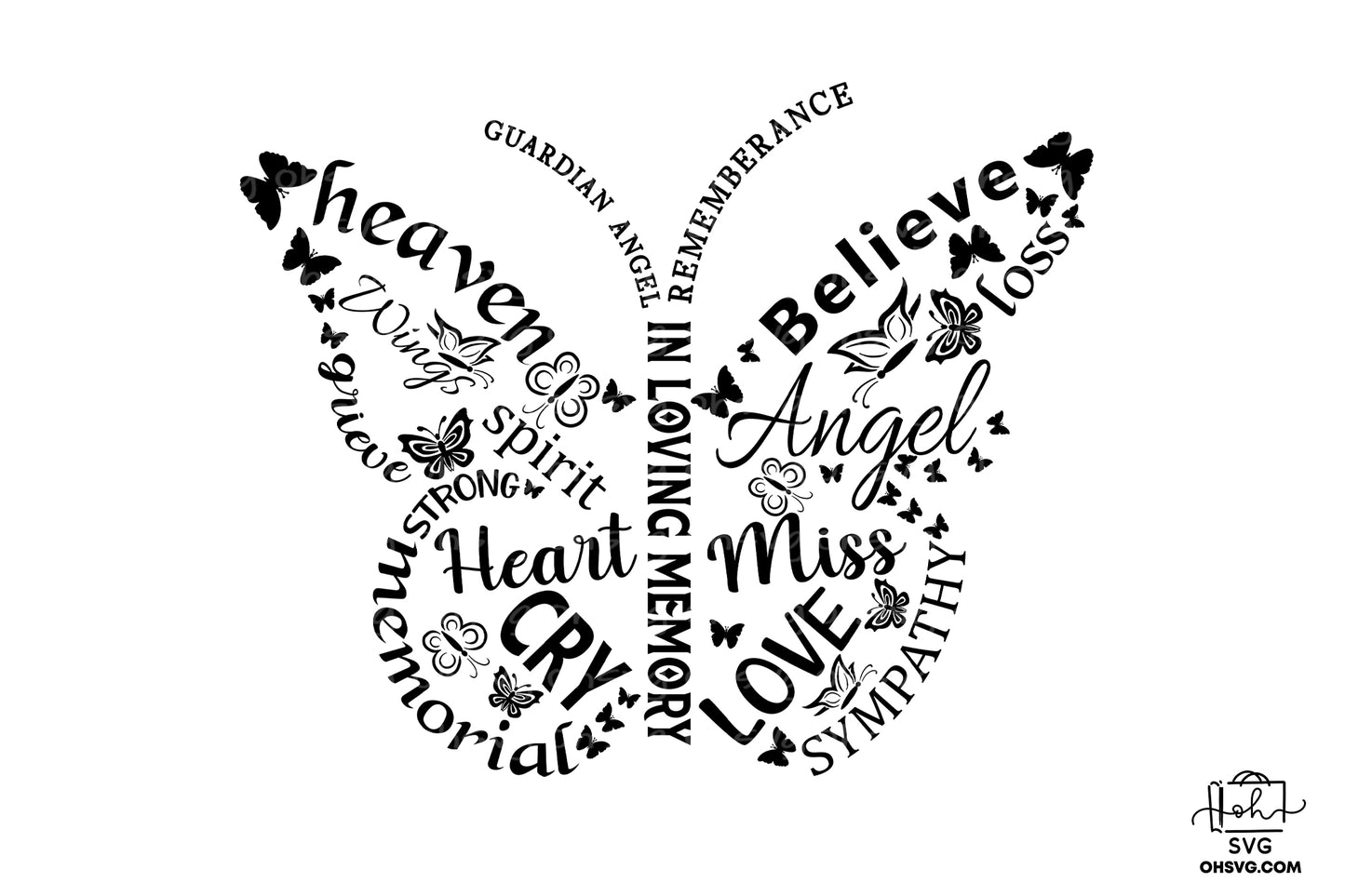 In Loving Memory Guardian Angel PNG, Memorial PNG, Heaven PNG