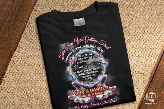 God Saw You Getting Tired PNG, Angel Wings PNG, Memorial PNG, Heaven PNG