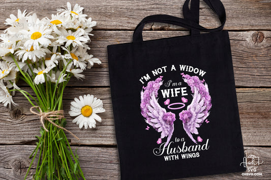 I'm Wife To A Husband With Wings PNG, Angel Wings PNG, Memorial PNG, Heaven PNG