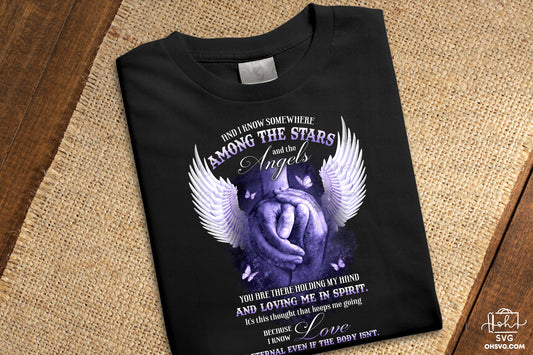Among The Star, You Are There Holding My Hand PNG, Angel Wings PNG, Memorial PNG, Heaven PNG