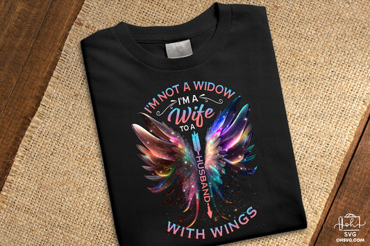 I'm A Wife To A Husband With Wings PNG, Angel Wings PNG, Memorial PNG, Heaven PNG