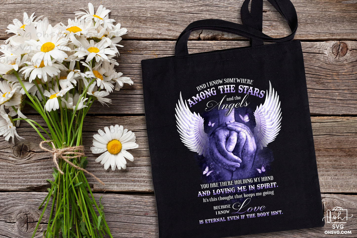 Among The Star, You Are There Holding My Hand PNG, Angel Wings PNG, Memorial PNG, Heaven PNG