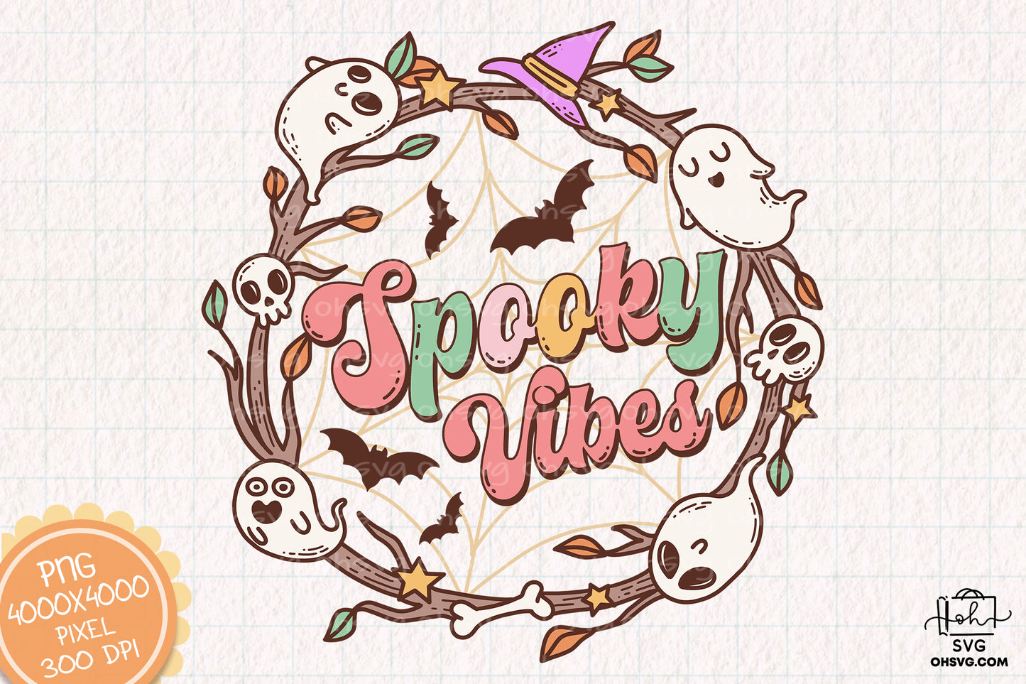 Spooky Vibes SublimationPNG, Spooky Halloweentown PNG, Halloween T-shirt PNG