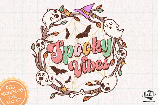 Spooky Vibes SublimationPNG, Spooky Halloweentown PNG, Halloween T-shirt PNG