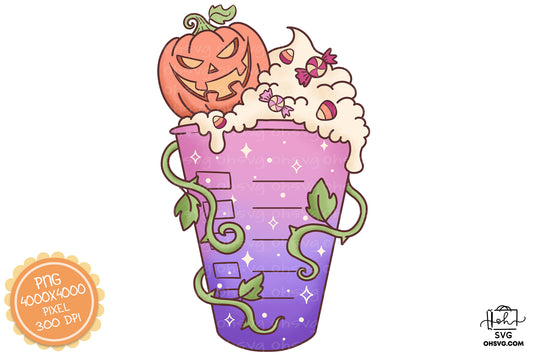 Coffee Halloween Retro PNG Sublimation, Spooky Halloweentown PNG, Halloween T-shirt PNG