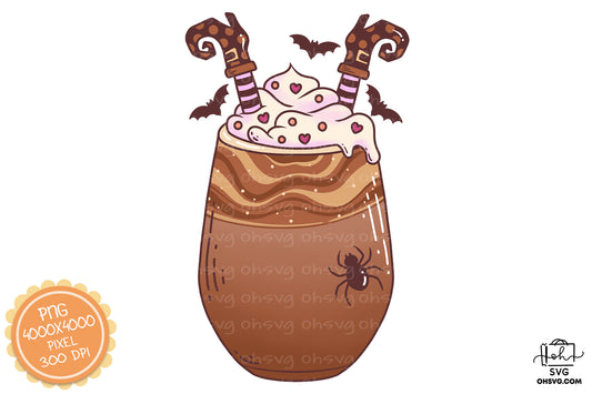 Coffee Halloween Retro PNG Sublimation, Spooky Halloweentown PNG, Halloween T-shirt PNG