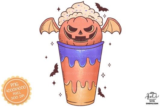Coffee Halloween Retro PNG Sublimation, Spooky Halloweentown PNG, Halloween T-shirt PNG