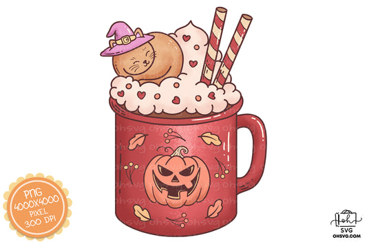 Coffee Halloween Retro PNG Sublimation, Spooky Halloweentown PNG, Halloween T-shirt PNG