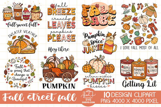 Happy Fall Sublimation Bundle PNG , Autumn PNG, Fall PNG
