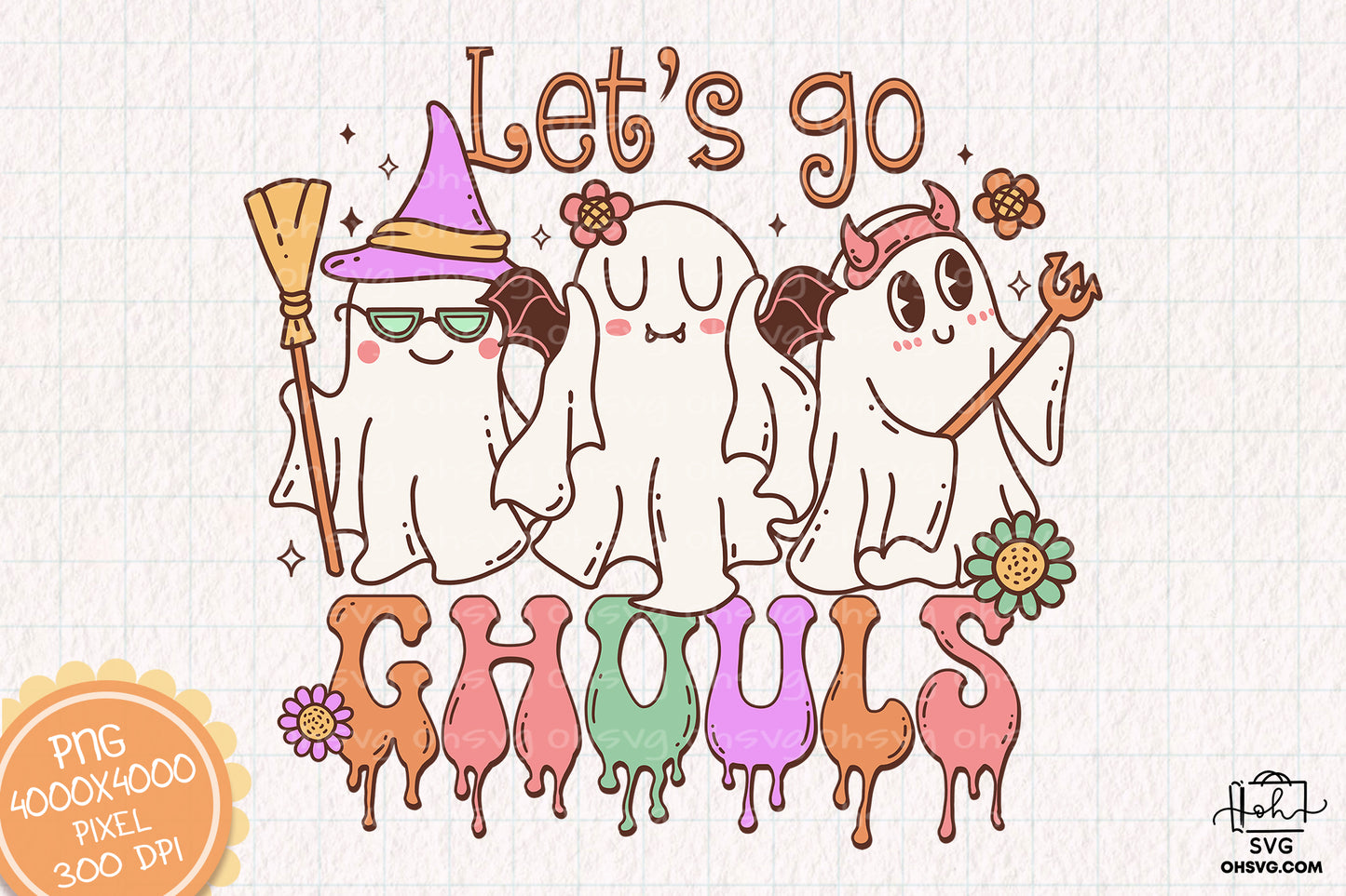 Let's Go Ghouls Sublimation PNG, Spooky Halloweentown PNG, Halloween T-shirt PNG