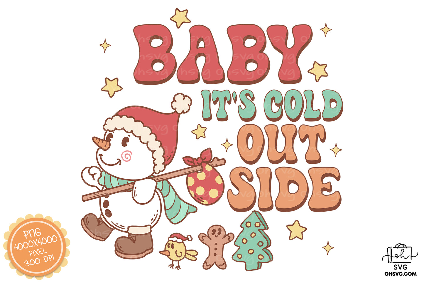 Baby It's Cold OutSide Sublimation PNG, Christmas PNG, Funny Christmas Couples PNG, Santa Claus PNG