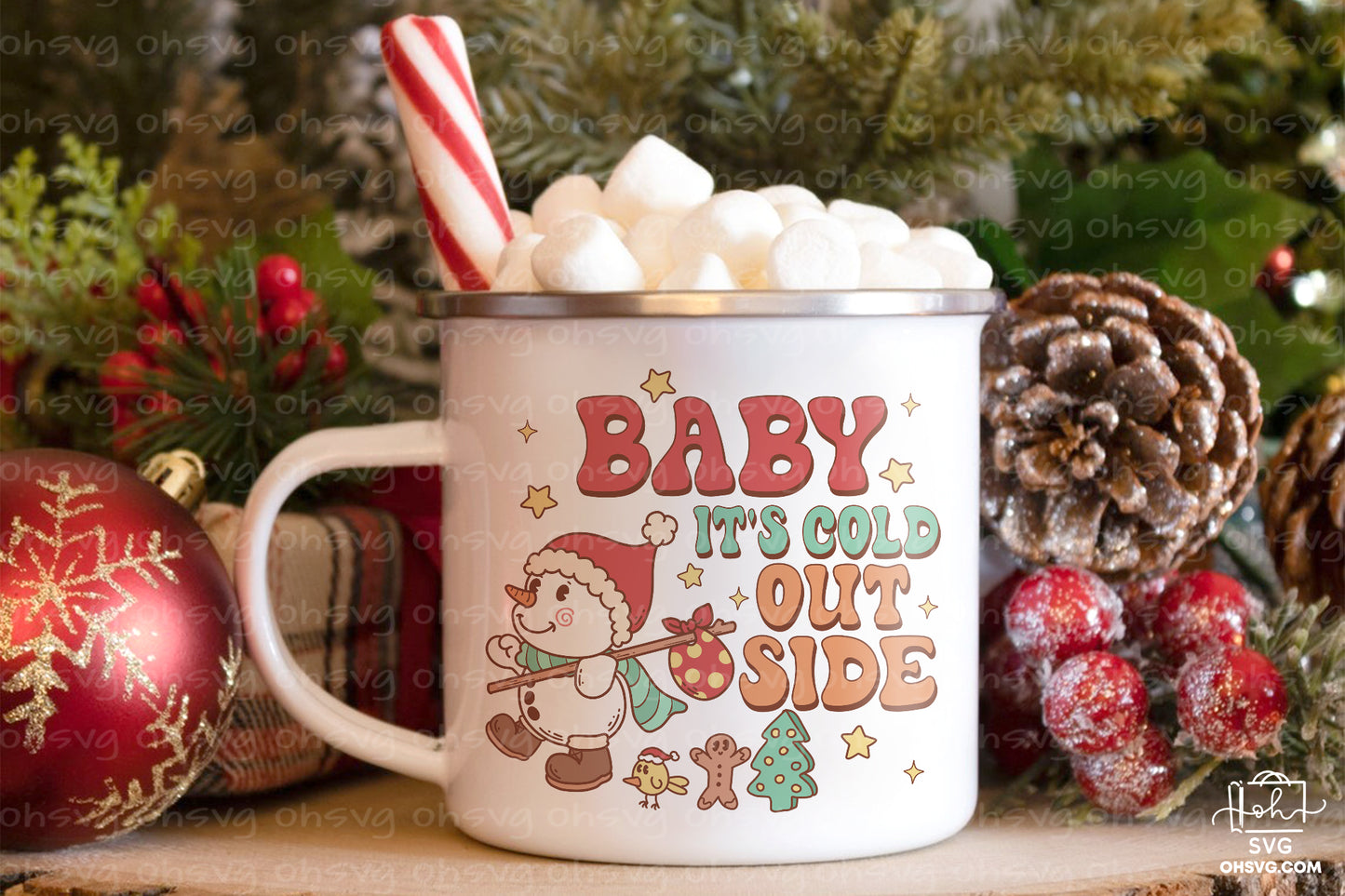 Baby It's Cold OutSide Sublimation PNG, Christmas PNG, Funny Christmas Couples PNG, Santa Claus PNG