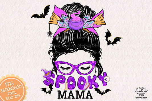 Spooky Mama Halloween Sublimation PNG, Mom Halloweentown PNG, Halloween T-shirt PNG