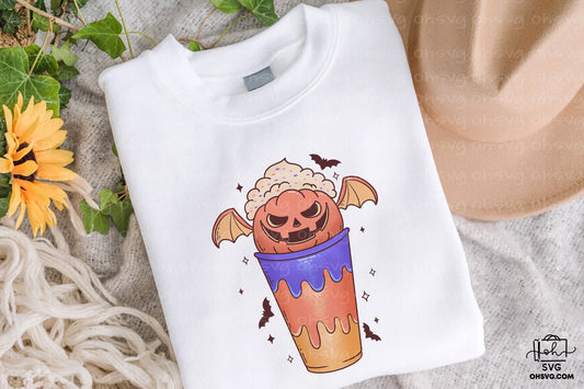 Coffee Halloween Retro PNG Sublimation, Spooky Halloweentown PNG, Halloween T-shirt PNG
