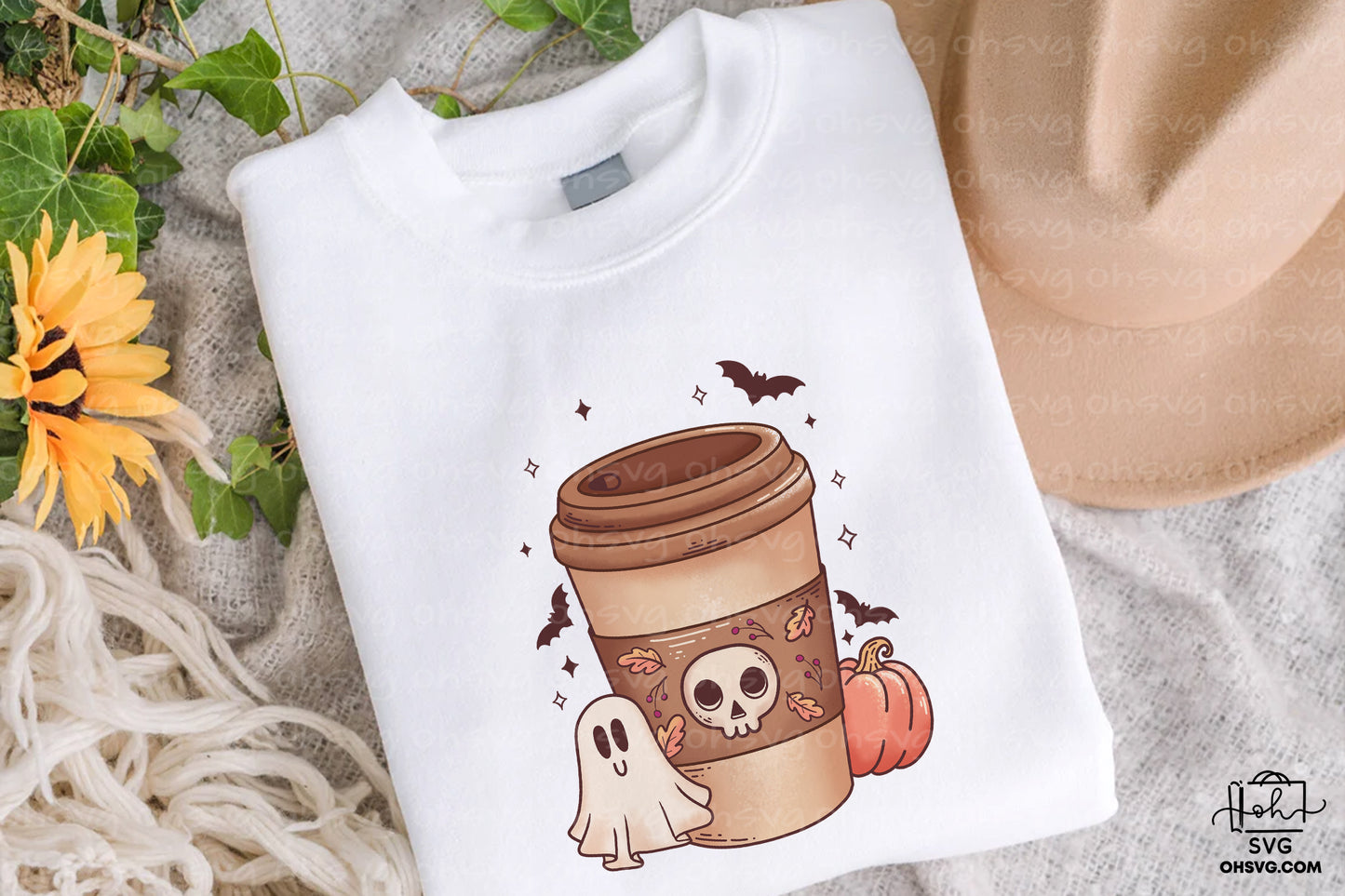 Coffee Halloween Retro PNG Sublimation, Spooky Halloweentown PNG, Halloween T-shirt PNG