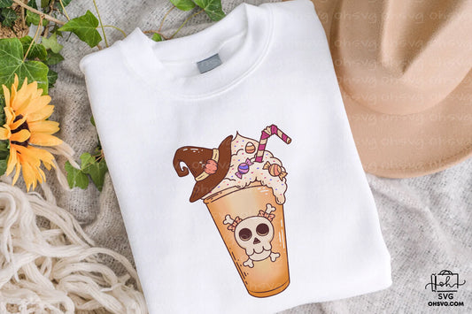 Coffee Halloween Retro PNG Sublimation, Spooky Halloweentown PNG, Halloween T-shirt PNG