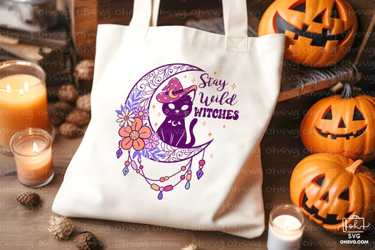 Stay Wild Witches Sublimation PNG, Witch Halloween PNG, Halloween T-shirt PNG