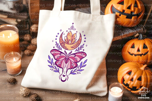 Mystic Moon Sublimation PNG, Witch Halloween PNG, Halloween T-shirt PNG