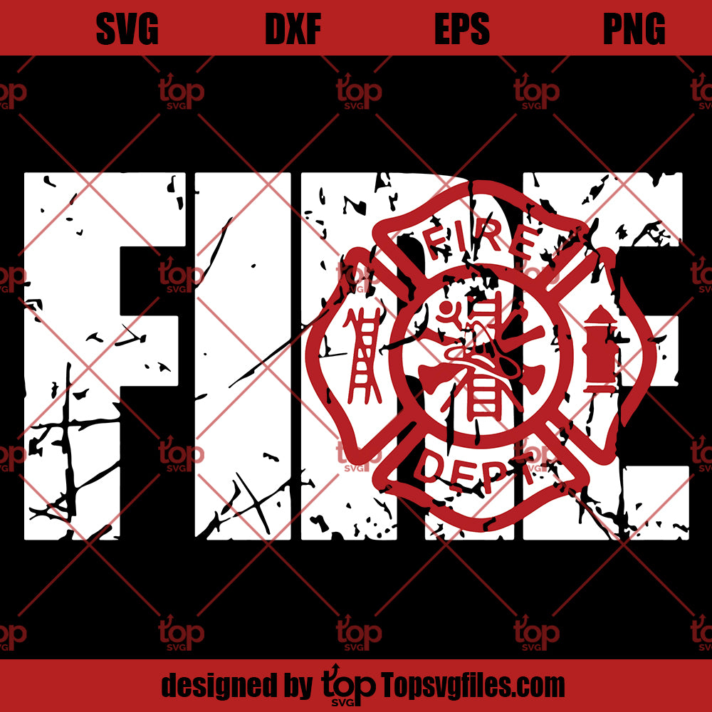 Firefighter SVG, Firefighter Badge SVG PNG DXF Cut Files For Cricut