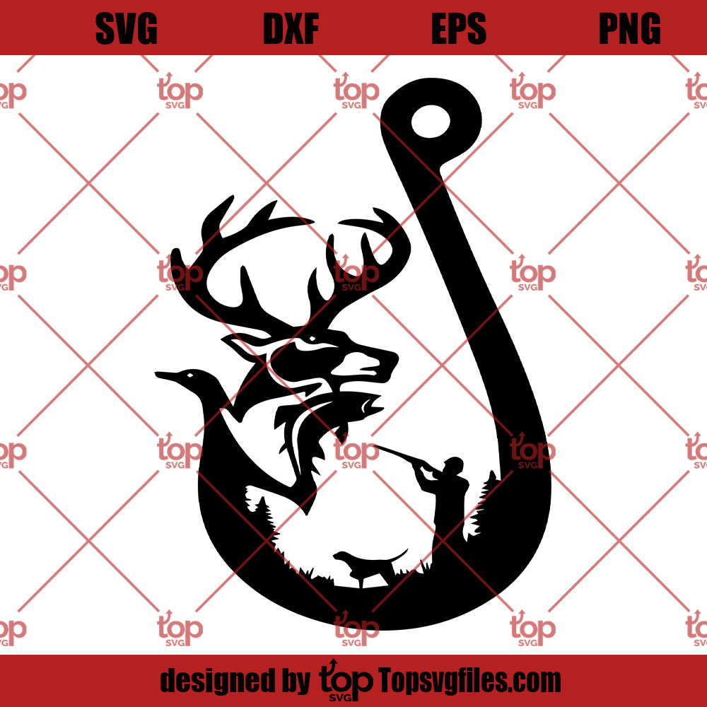 Hunting SVG, Fishing svg, Deer and Duck and Fish Svg, Png, Silhouette, Cricut Designs, Digital Download, Iron on craft vinyl