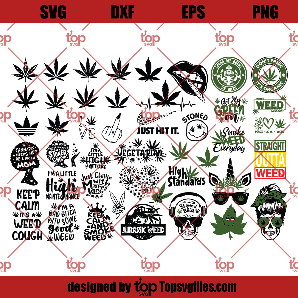 Weed Svg Bundle, Marijuana SVG, Cannabis SVG, Weed Leaf SVG