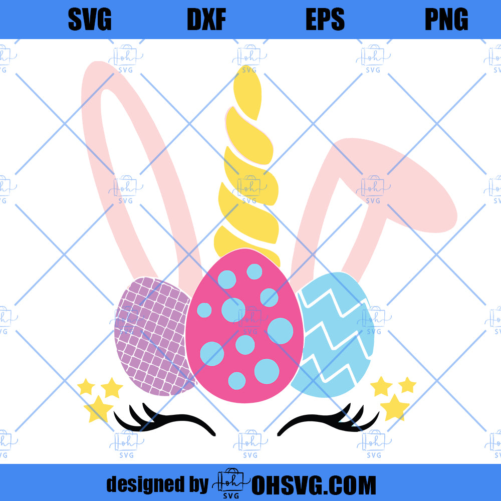 Easter Unicorn SVG, Easter Bunny Unicorn SVG, Bunny Egg SVG