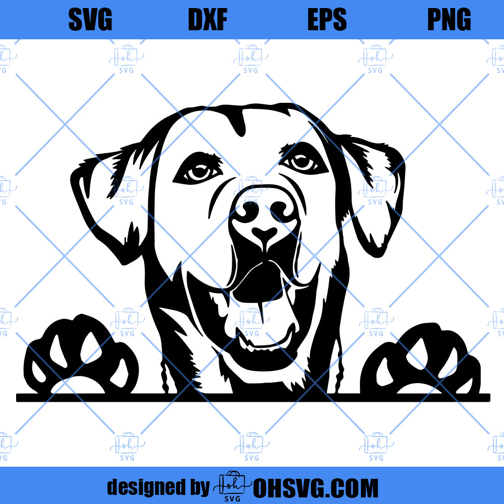 Labrador Retriever SVG, Labrador Peeking Smiling Dog Breed SVG