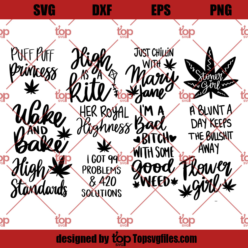 Weed SVG Bundle, Marijuana SVG Bundle, Cannabis SVG, Smoke Weed SVG