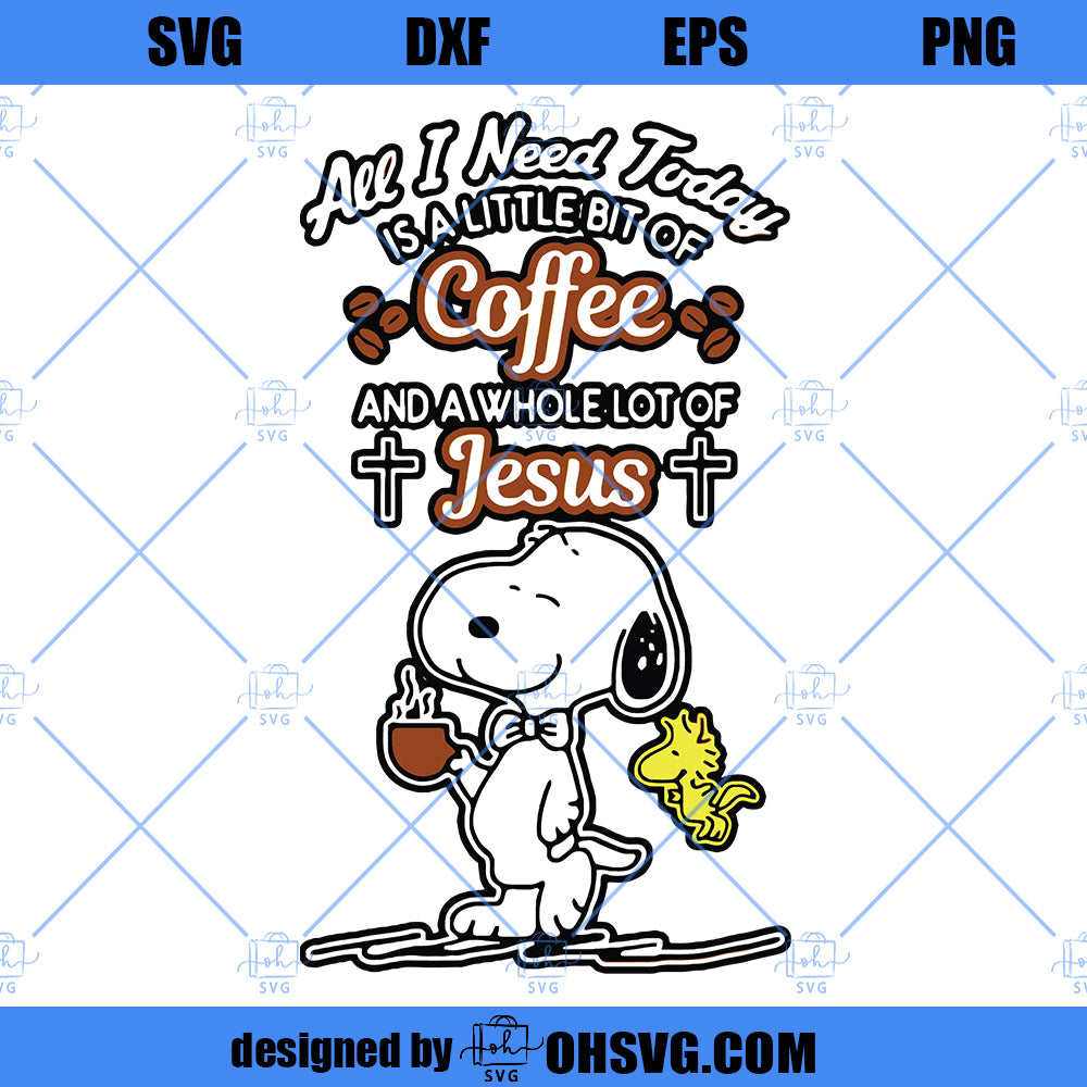 Snoopy SVG, Coffee Cup SVG, Snoopy Coffee And Jesus SVG