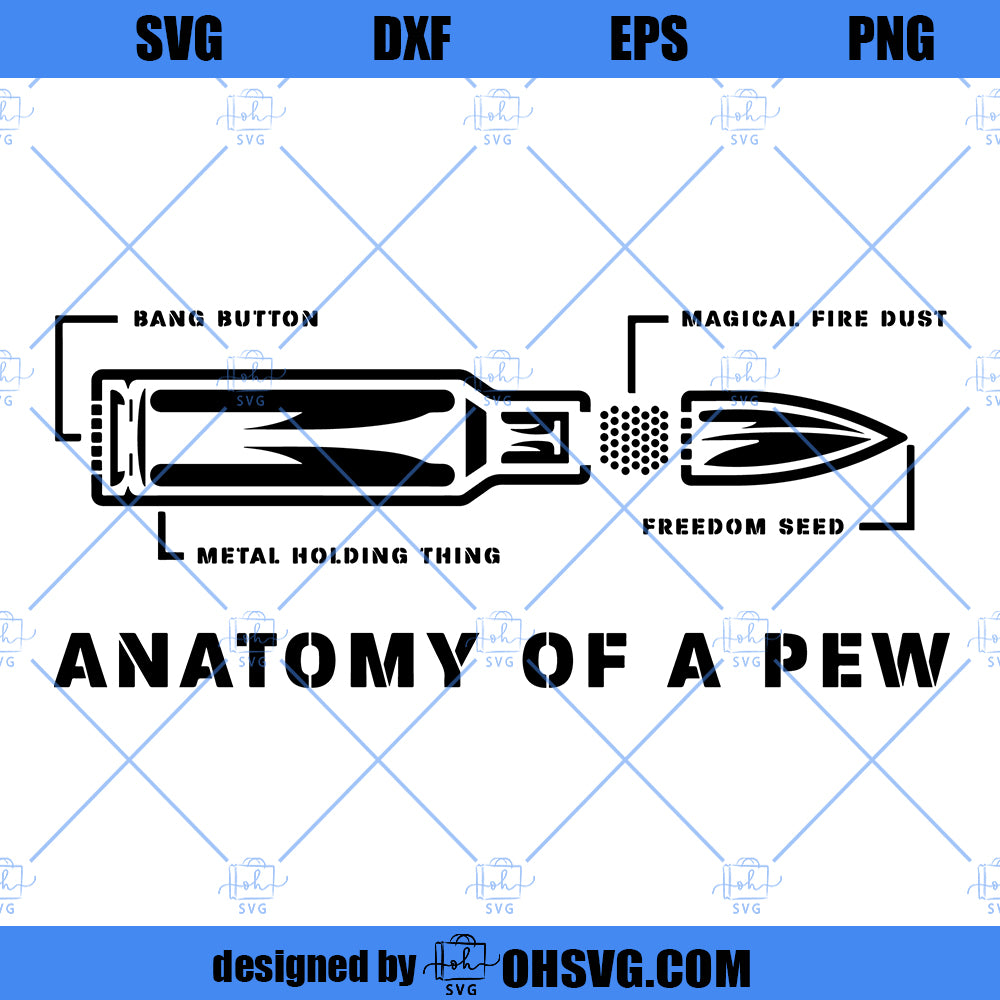 Anatomy Of A Pew SVG, Blueprint Gun AR15 Freedom America USA SVG
