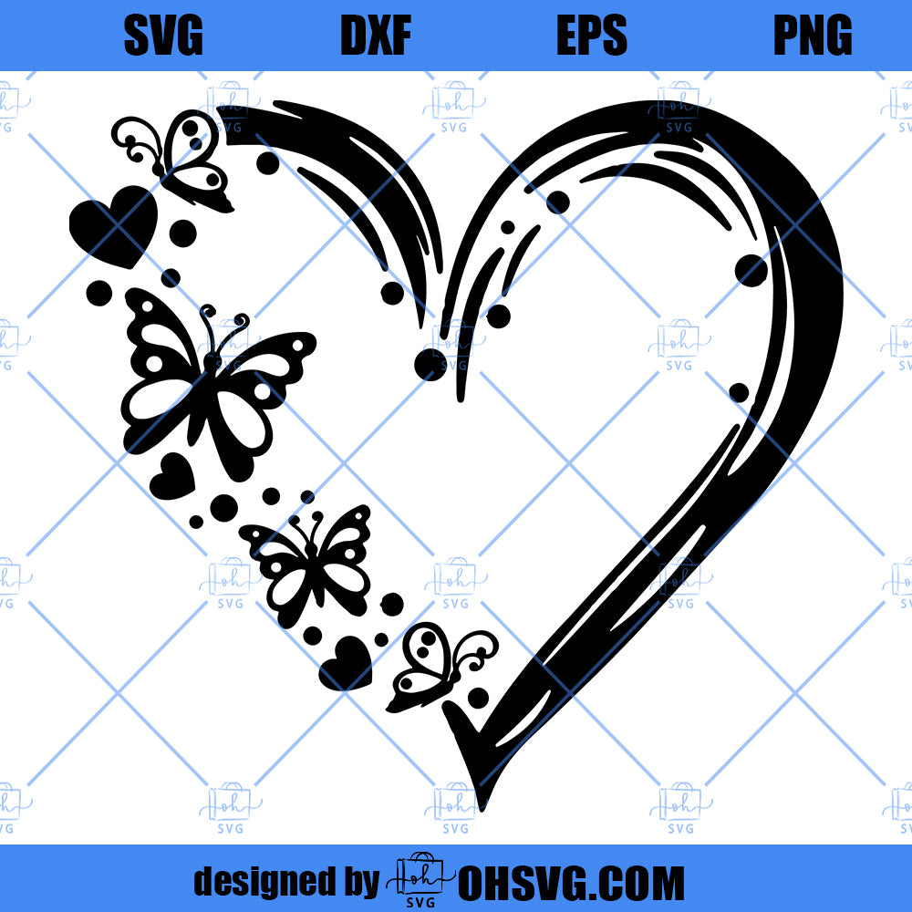 Mom SVG, Butterfly Heart SVG, Mothers Day SVG, Mom Life Svg, Mom Shirt Png, Love Svg, Svg Files For Cricut, Sublimation Designs Downloads