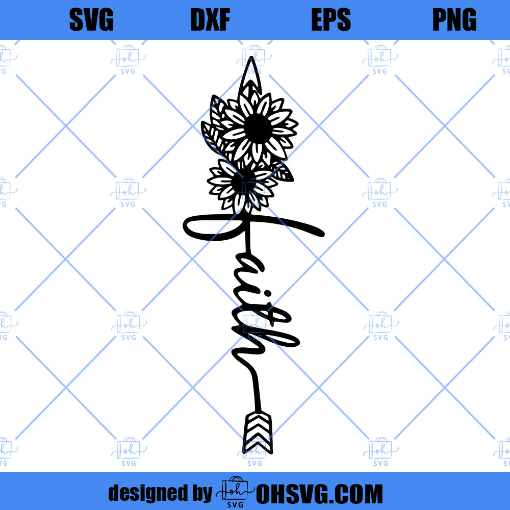 faith cross svg Png svg studio3 cut file faith sunflower svg download Religious svg png faith svg jesus svg commercial use faith bouquet