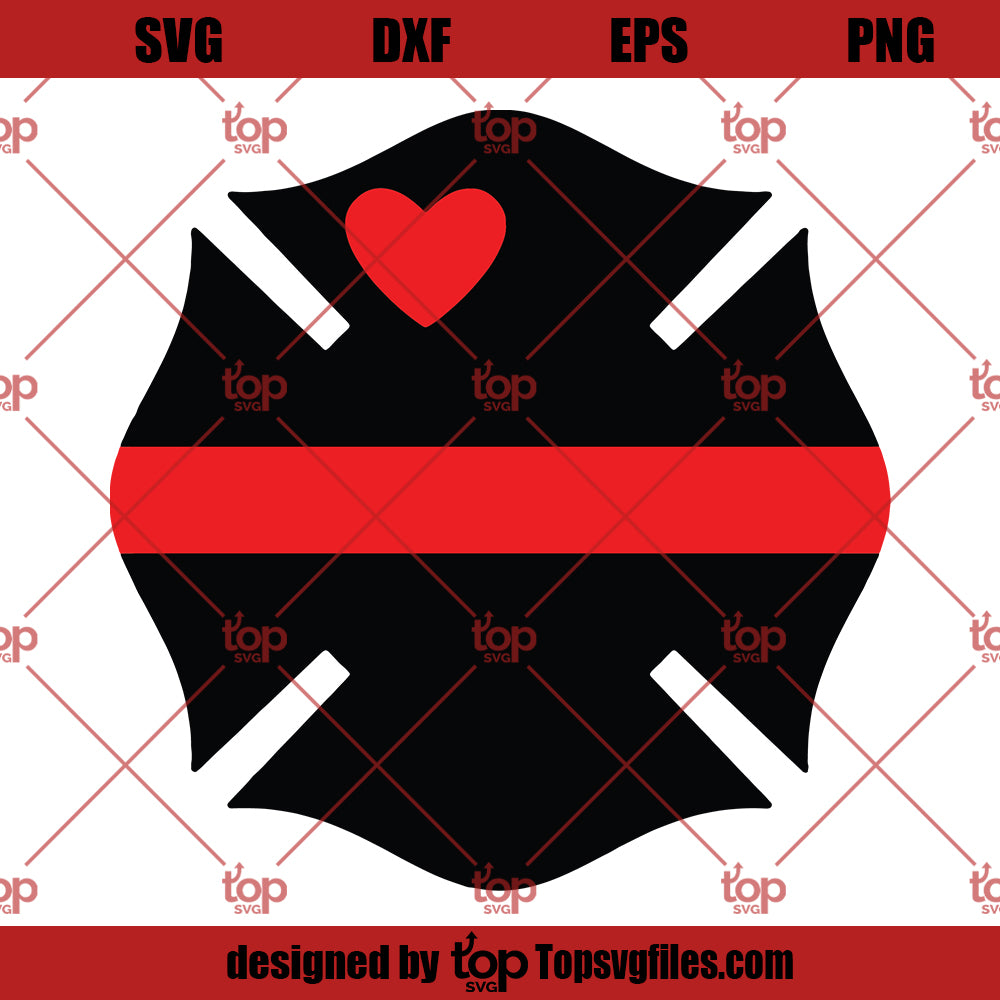 Fire Dept Badge SVG, Fire Department Badge With Heart SVG