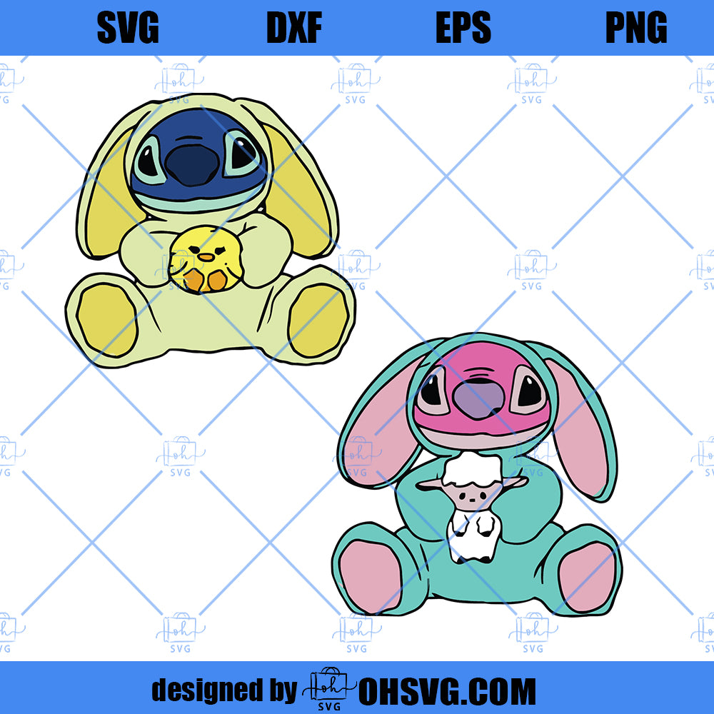 Stitch Hoodie Easter SVG, Stitch Suit Easter SVG, Angel Easter SVG