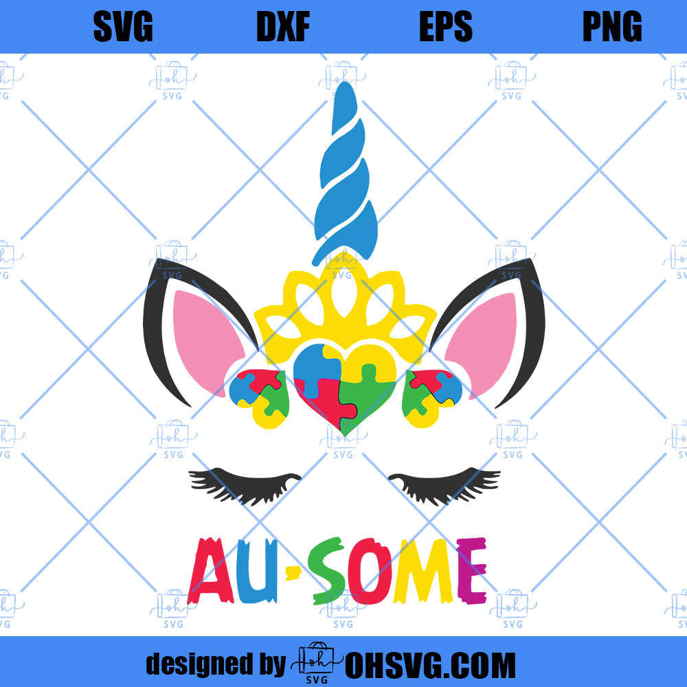 Ausome SVG, Autism Unicorn SVG, Autism Awareness SVG