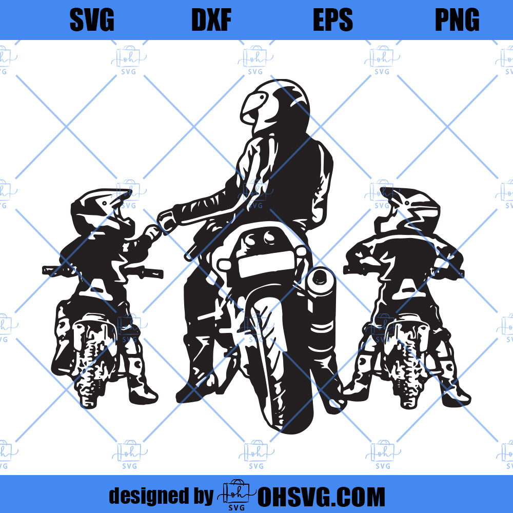 Father And Sons Biker SVG, Like Father Like Sons SVG, Biker Dad Biker Sons SVG