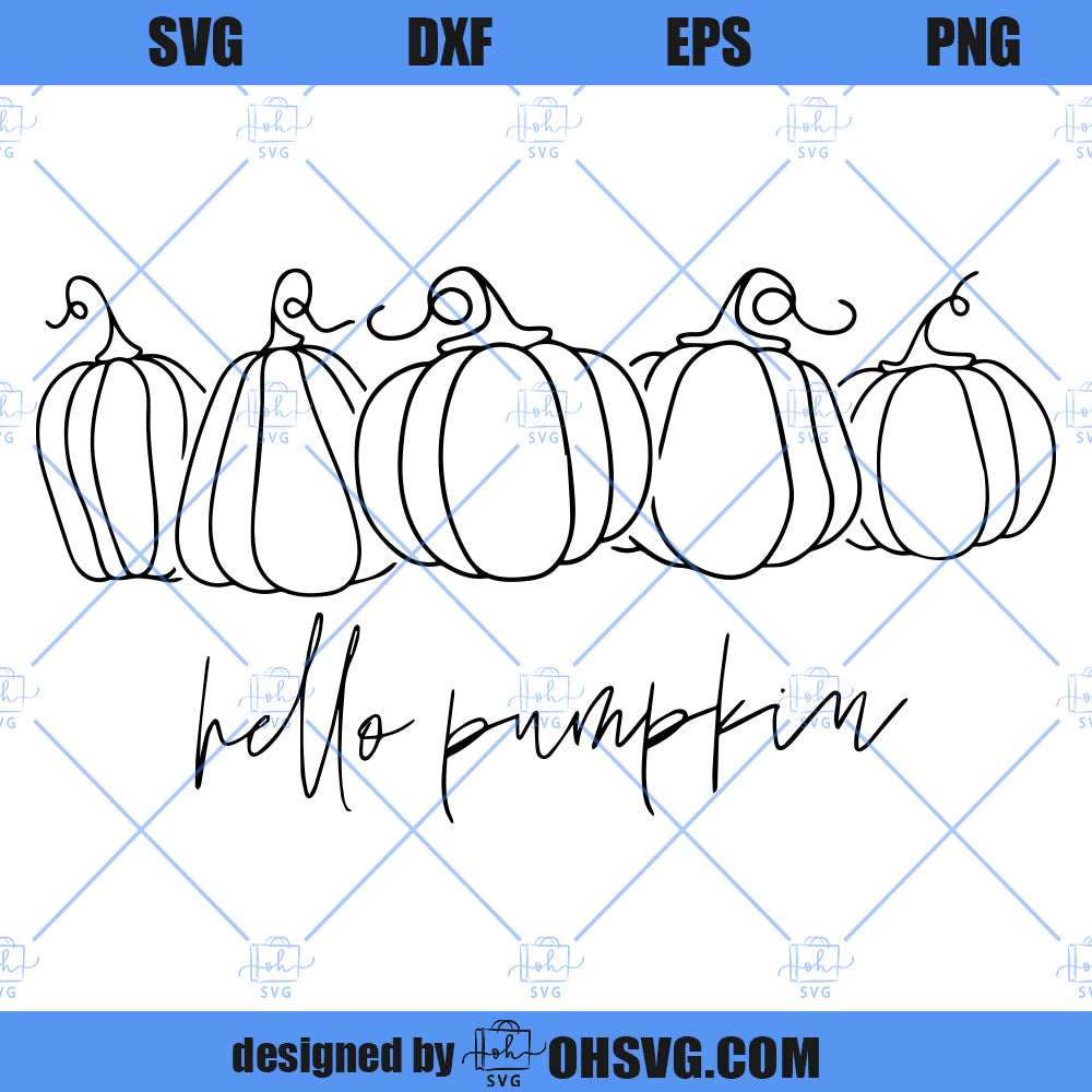 Hello Pumpkin SVG, Fall Pumpkin SVG, Thanksgiving SVG, Autumn SVG