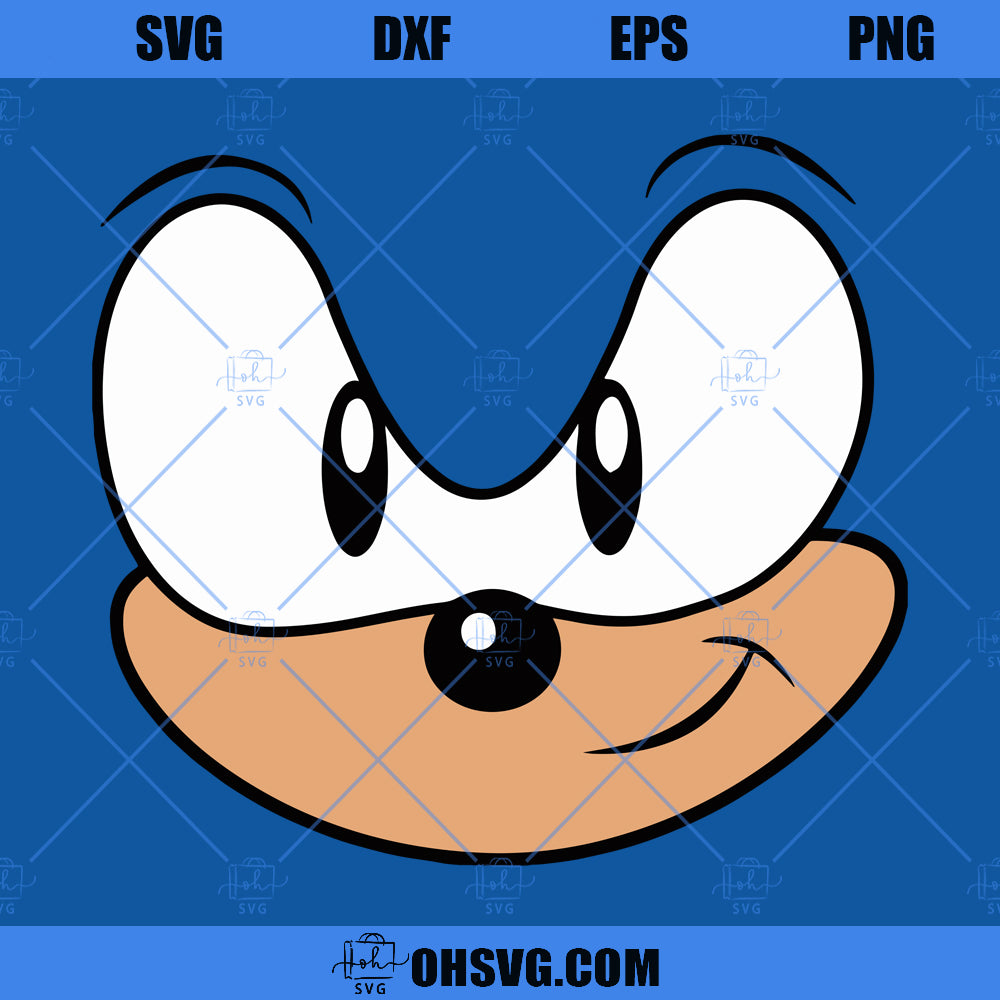 Sonic Face Head SVG, Sonic SVG, Sonic The Hedgehog SVG