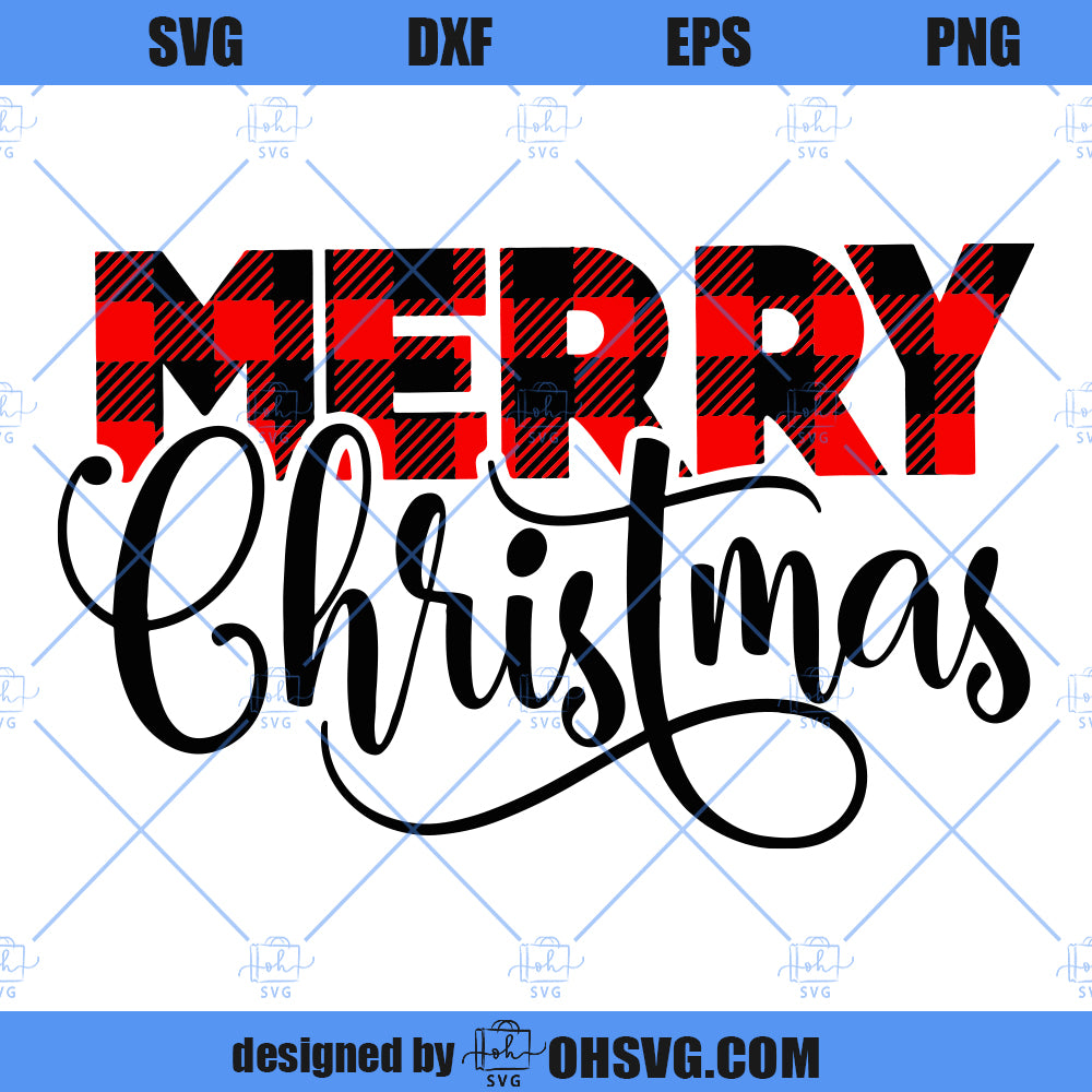 Merry Christmas SVG, Christmas SVG, Plaid Christmas SVG, Christmas Cricut SVG