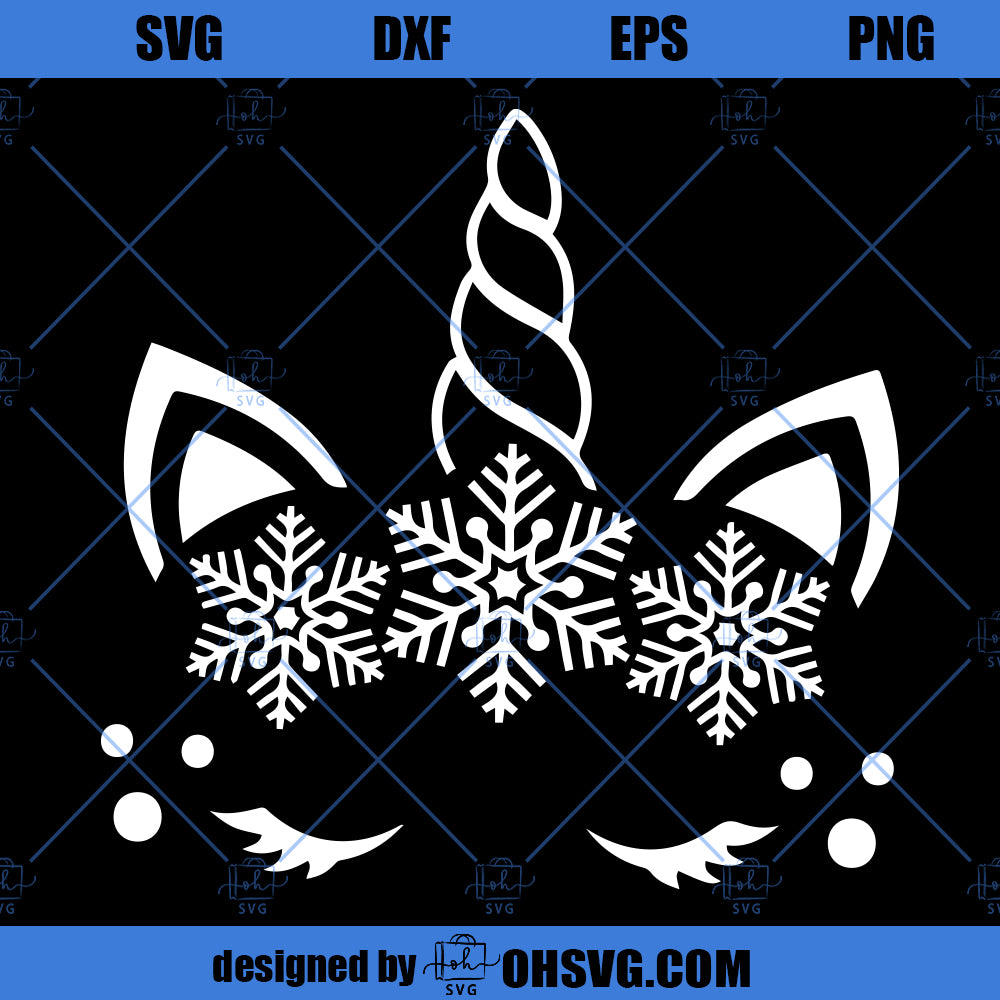 Christmas Unicorn SVG, Snowflake Unicorn SVG, Winter Unicorn SVG