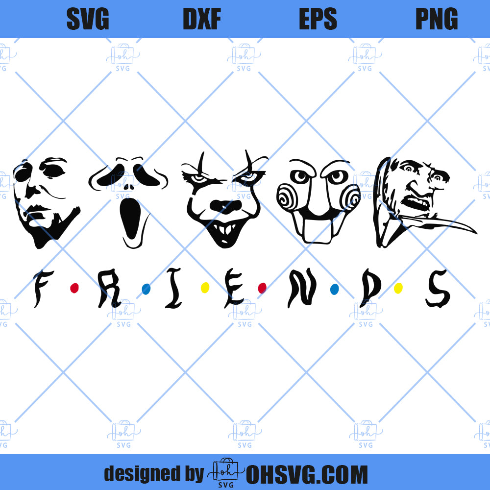 Halloween Horror Friends SVG, Horror Movie Killers SVG, Horror Squad SVG
