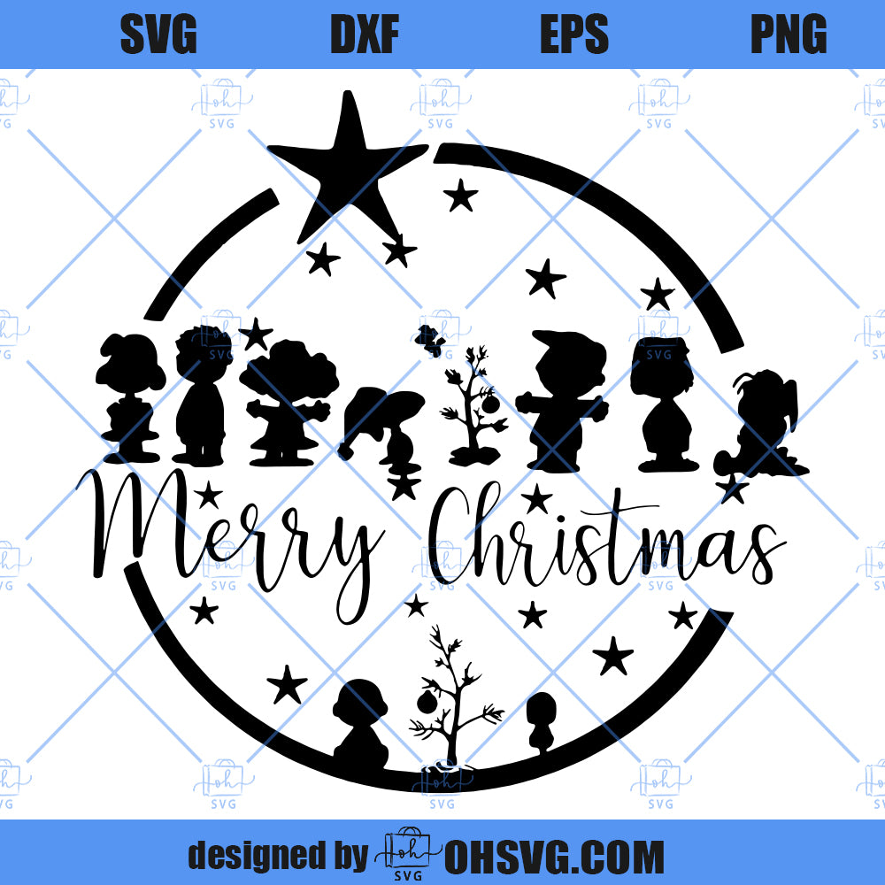 Merry Christmas SVG, Christmas Snoopy SVG PNG DXF Cut Files For Cricut