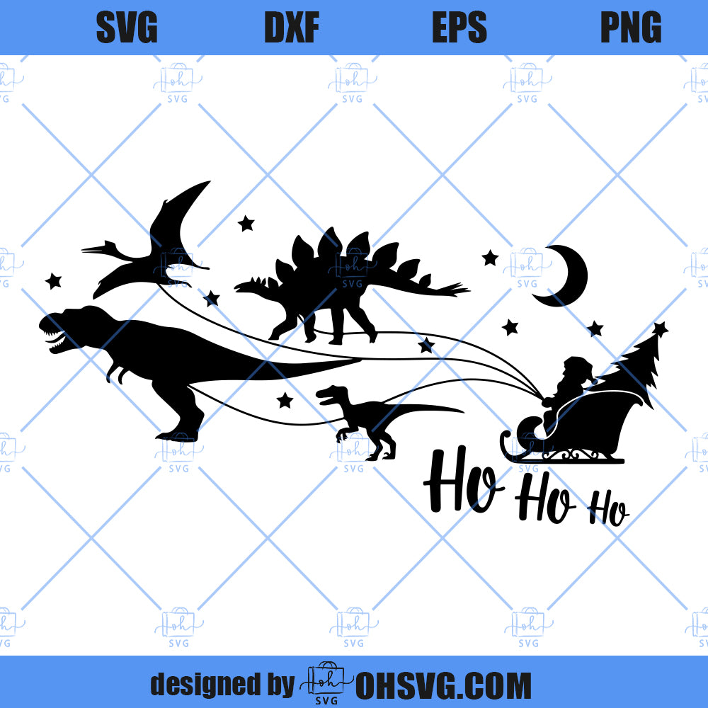 Santa Dinosaur Sleigh Ride SVG, Christmas SVG, Santa Dinosaur Christmas SVG