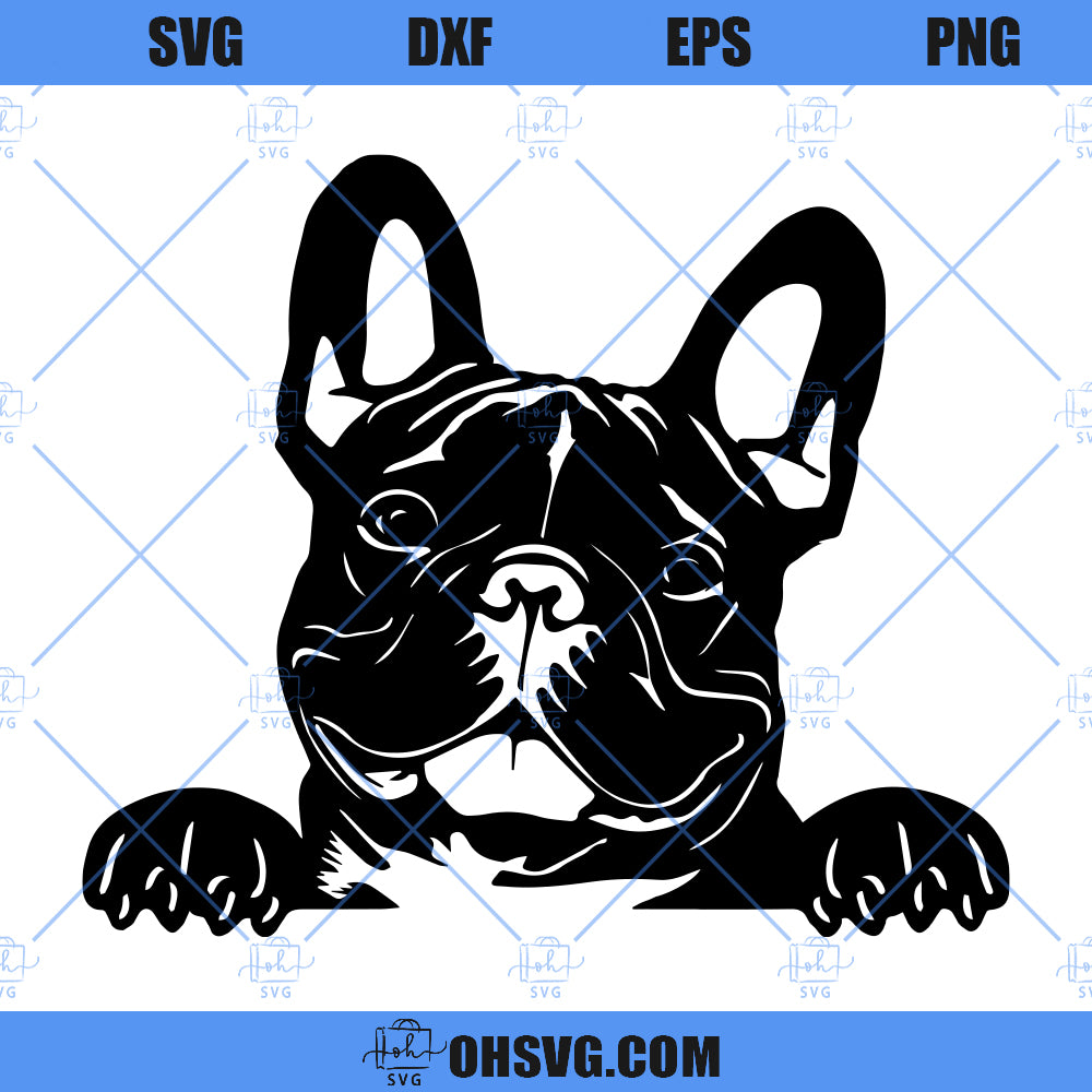 French Bulldog SVG, Frenchie SVG, Dog Peeking SVG, Love My Frenchie SVG