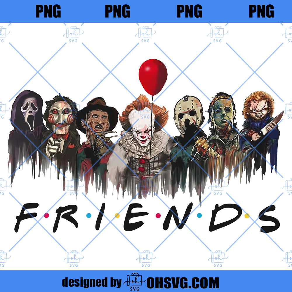 Friends Horror Characters SVG, Horror Films SVG, Horror Characters Halloween SVG