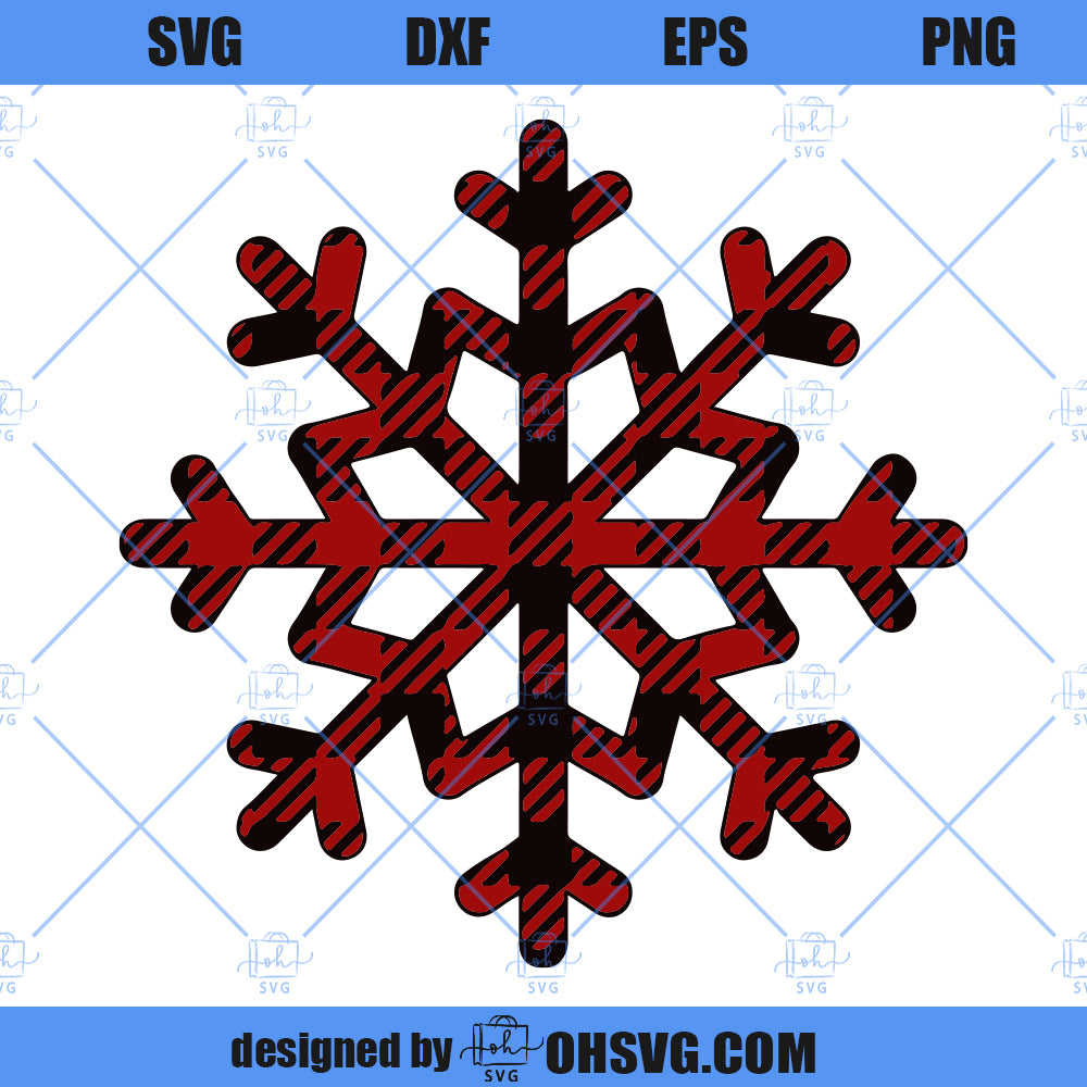 Plaid Snowflake SVG, Christmas SVG, Winter Buffalo Plaid SVG