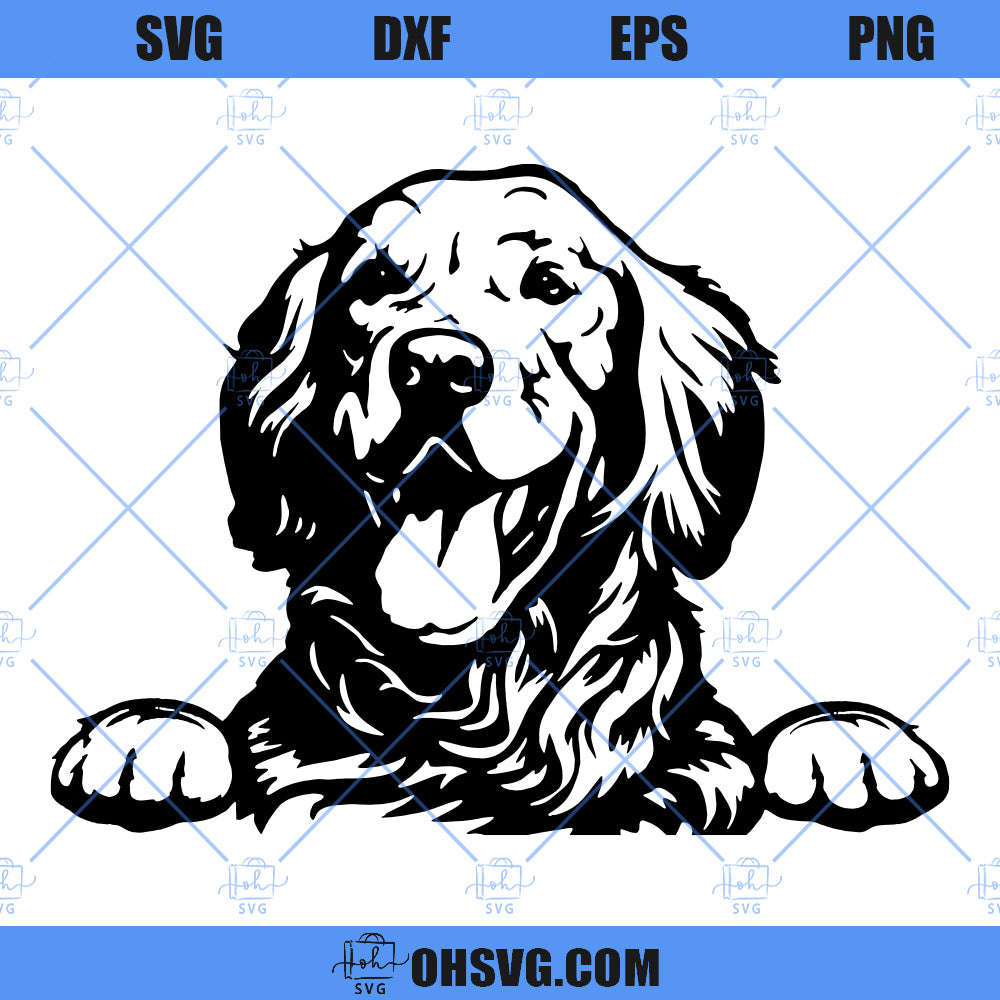 Golden Retriever SVG, Peeking Golden Retriever SVG, Peeking Golden SVG