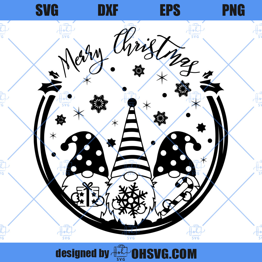 Gnomes Merry Christmas SVG, Christmas Gnomes SVG, Christmas Holiday Gnomes SVG