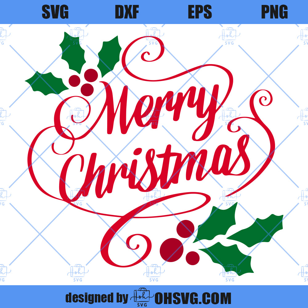 Merry Christmas SVG, Mistletoe SVG, Sign, Winter SVG, Snowflakes SVG, Christmas SVG, Holiday SVG
