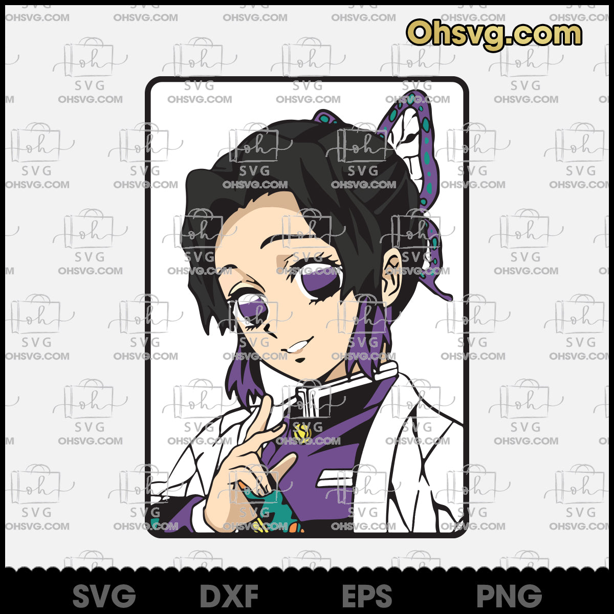 Anime Character SVG, Kochou Shinobu SVG, Kimetsu No Yaiba Anime Character SVG